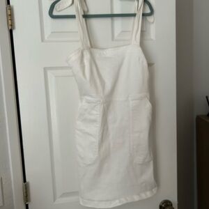 White stretchy denim Sleeveless Dress